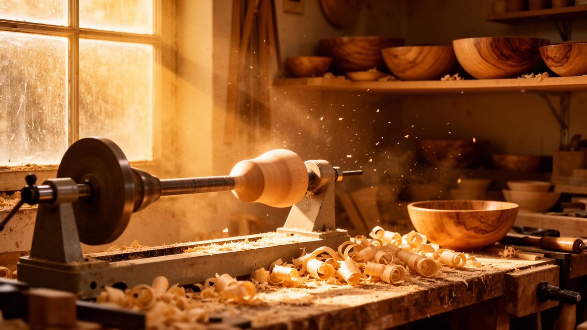 George's woodworking workshop